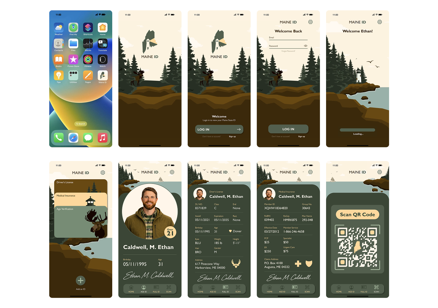 Final UI Screens Grid