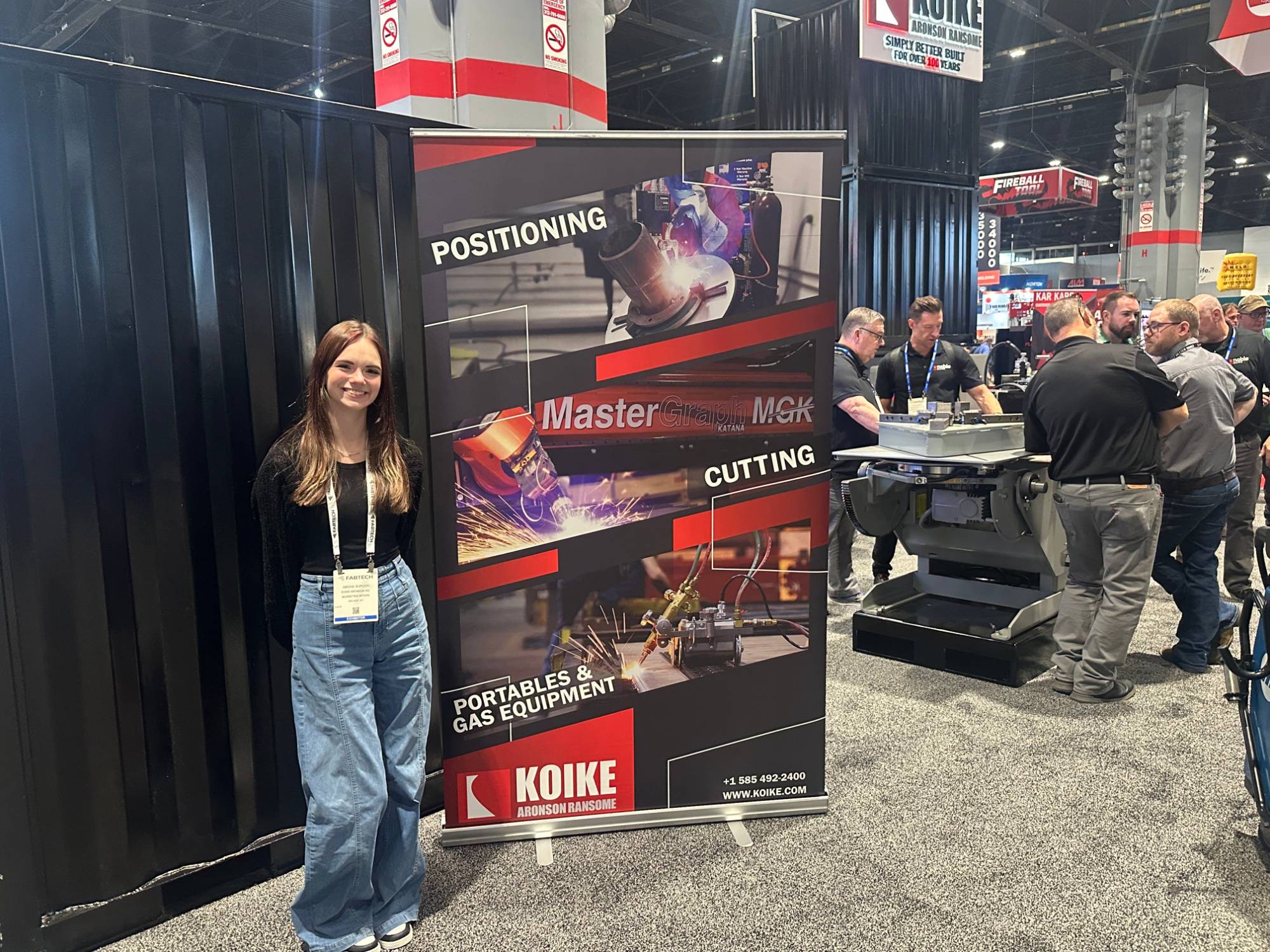 The pull banner on display at the Koike booth at Fabtech 2025