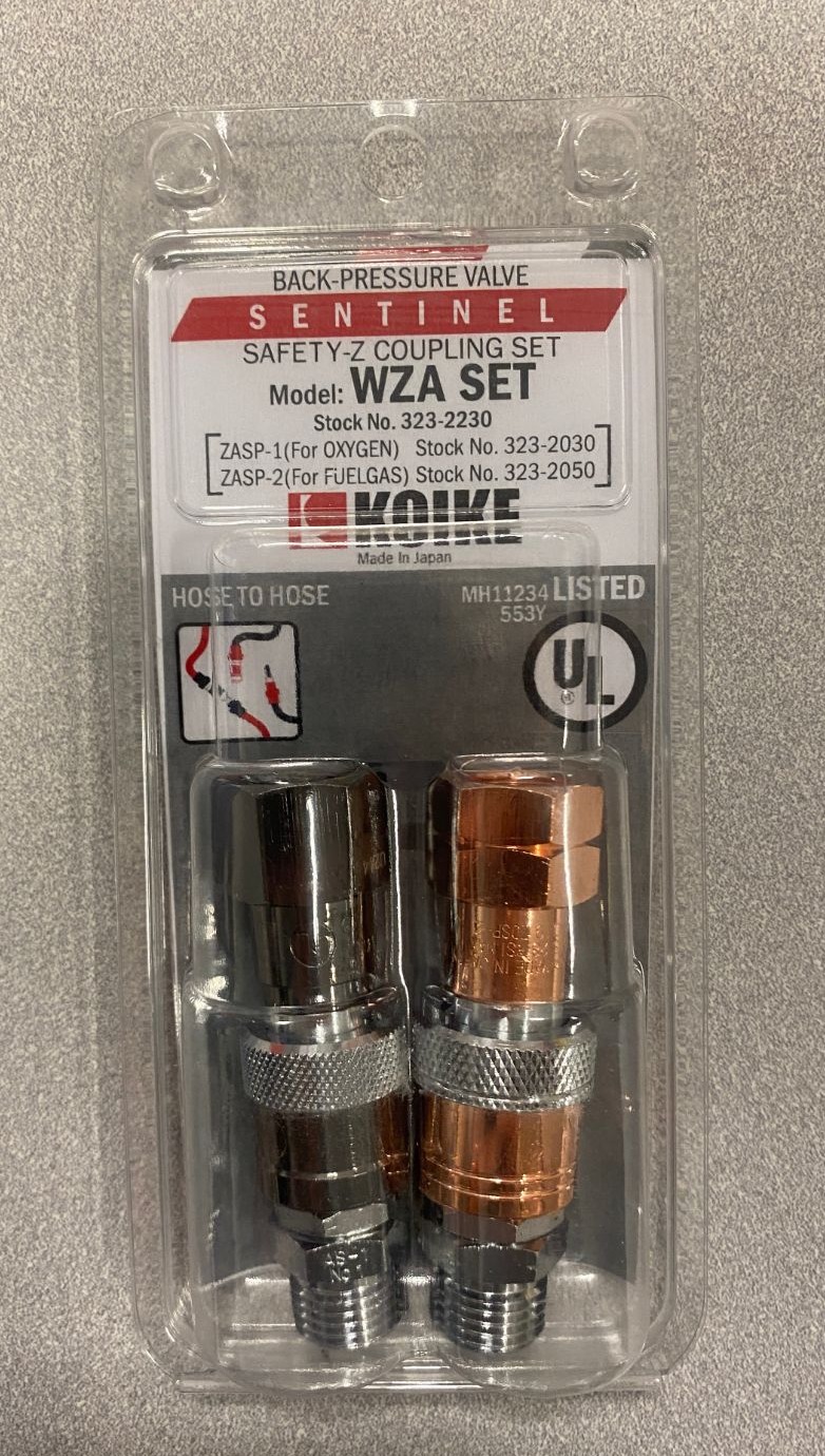 Sentinel Safety-Z WZA coupling set in its plastic packaging with the new insert