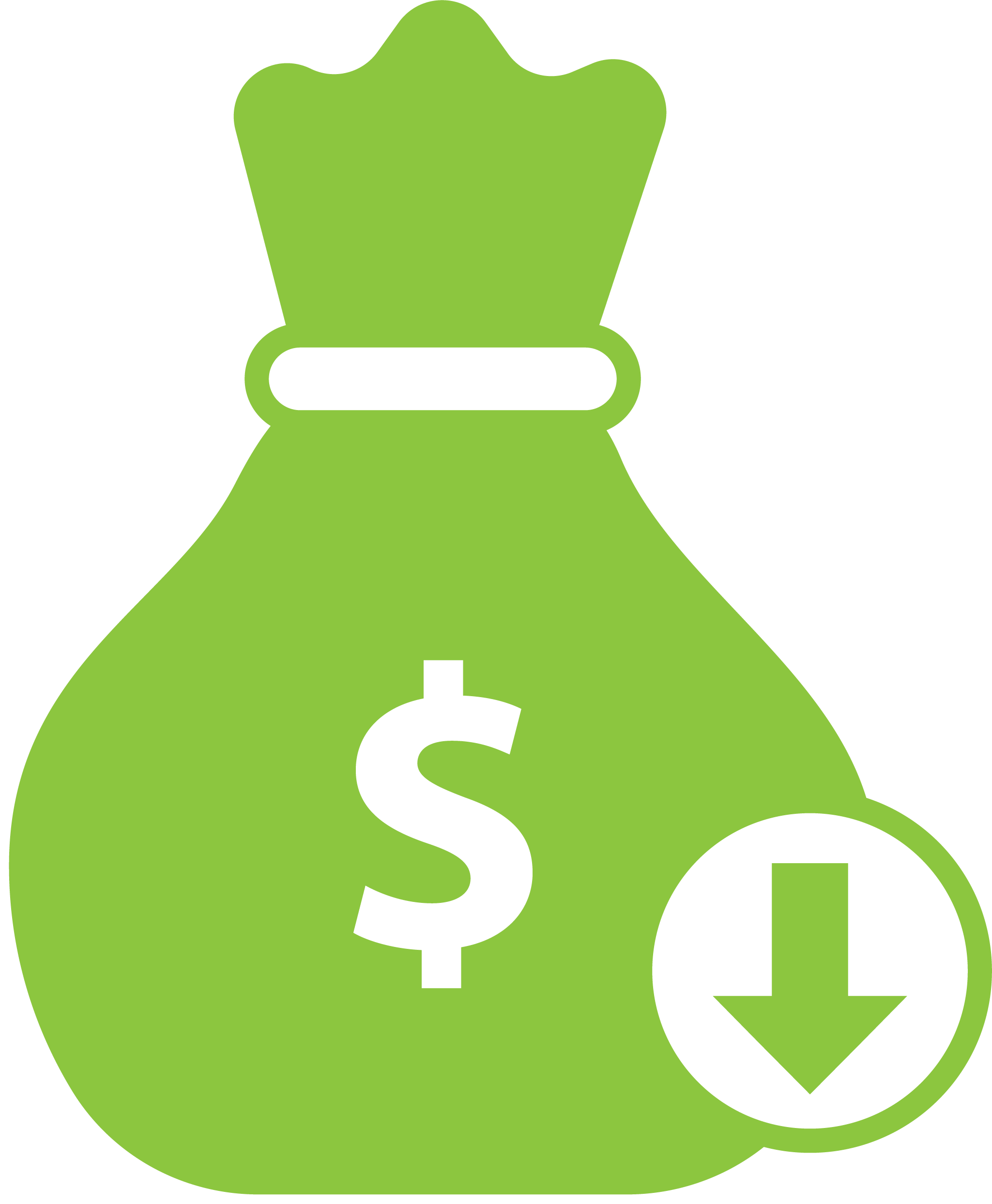Green money bag icon