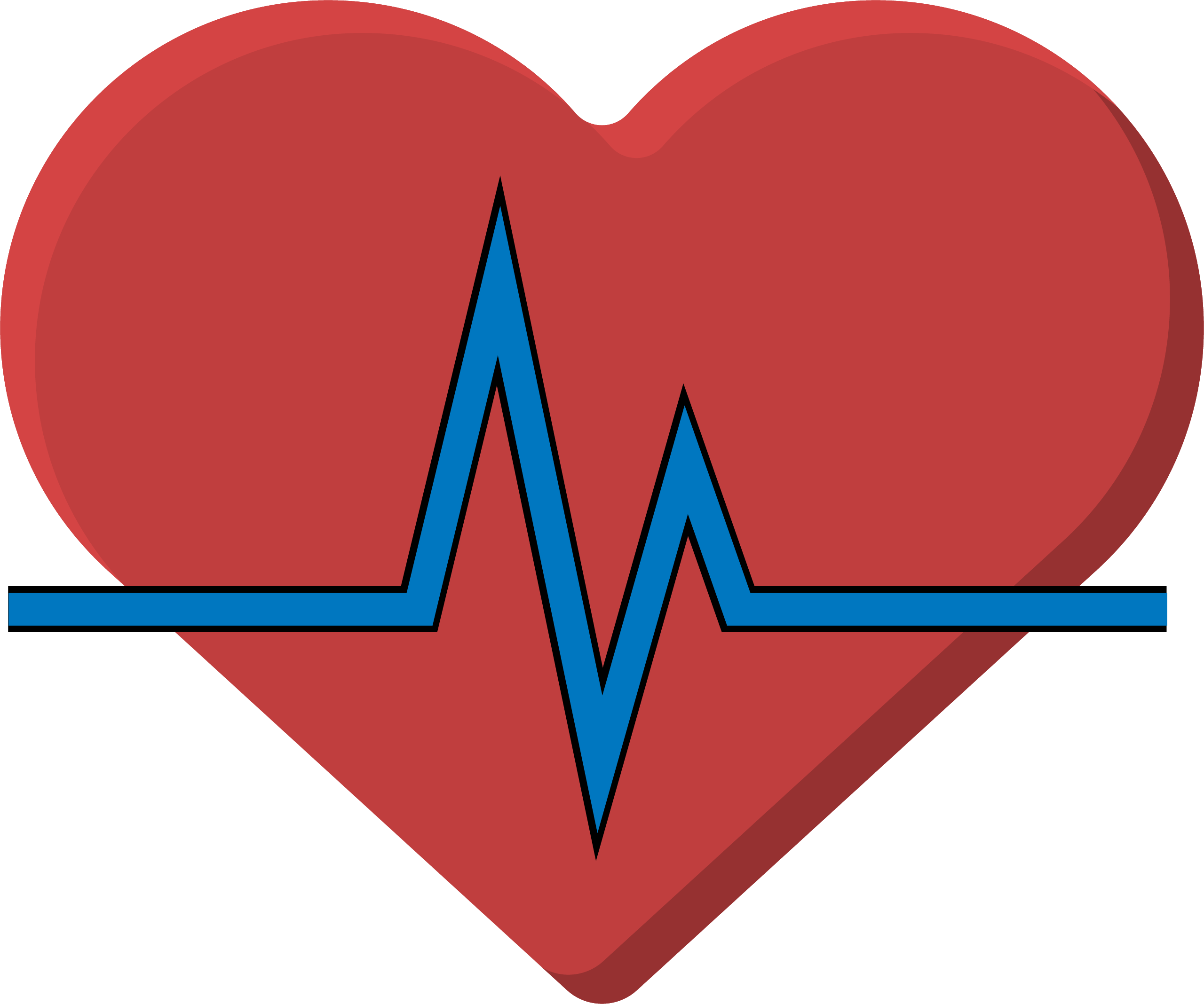 Pacing graphic: heart with a blue heartbeat line